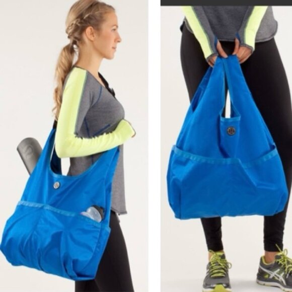 Lululemon Post Savasana Tote Nylon Packable Pockets Water Resistant Shoulder Bag - Picture 1 of 16